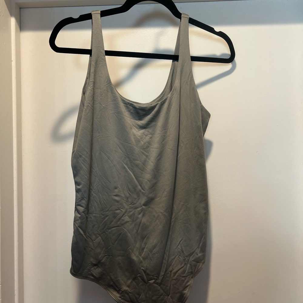 Abercrombie & Fitch Women's Olive Green Tank Bodysuit